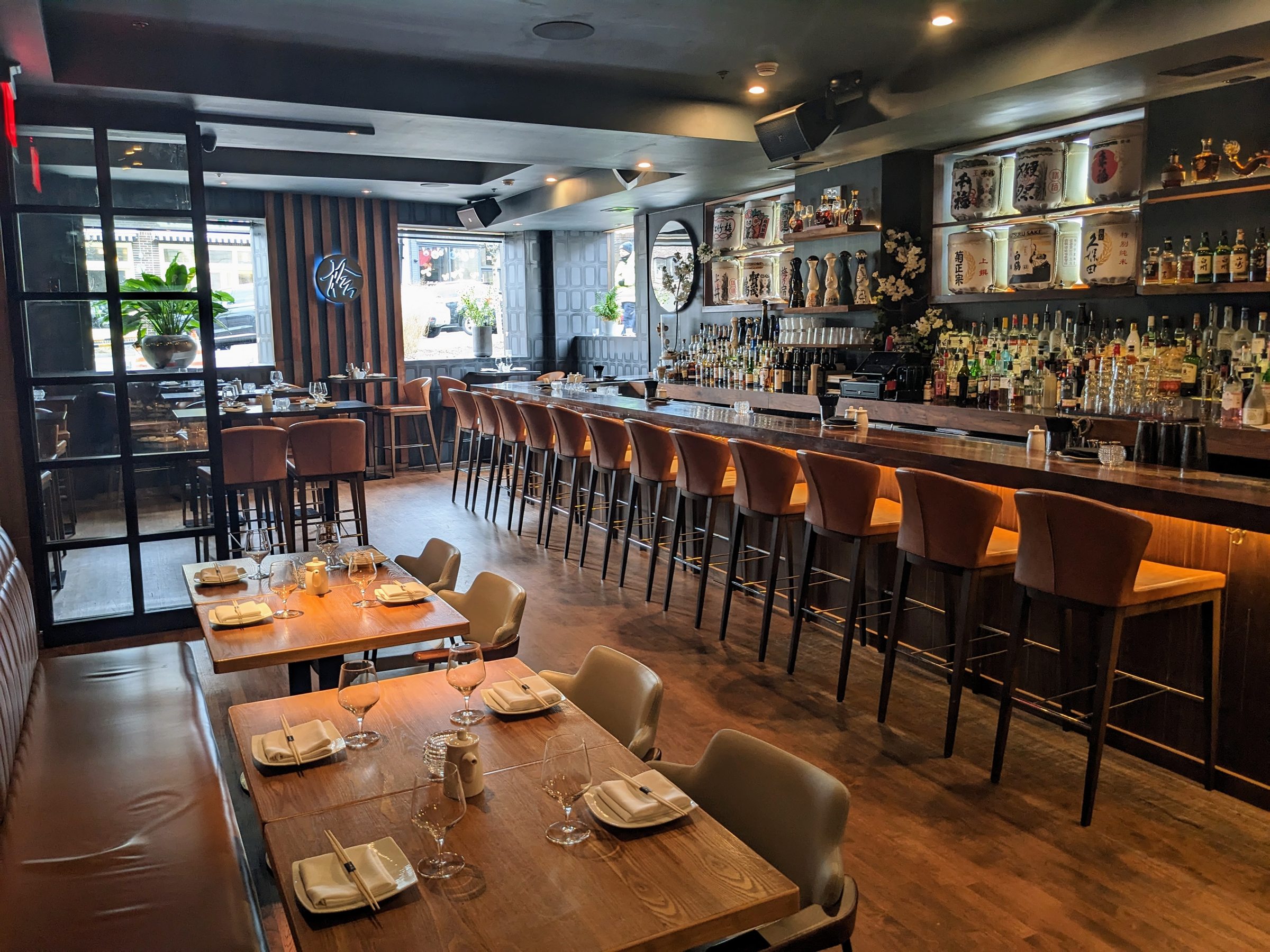 Full bar at Hinoki Greenwich
